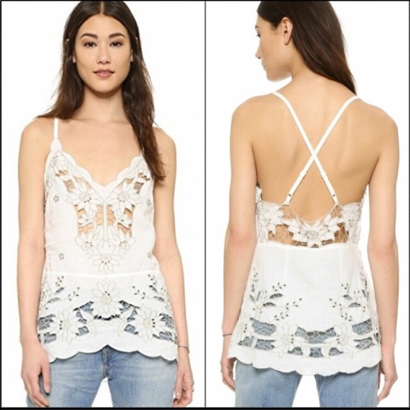 Free People Tops - Free People Listen to the Music crochet tank, med